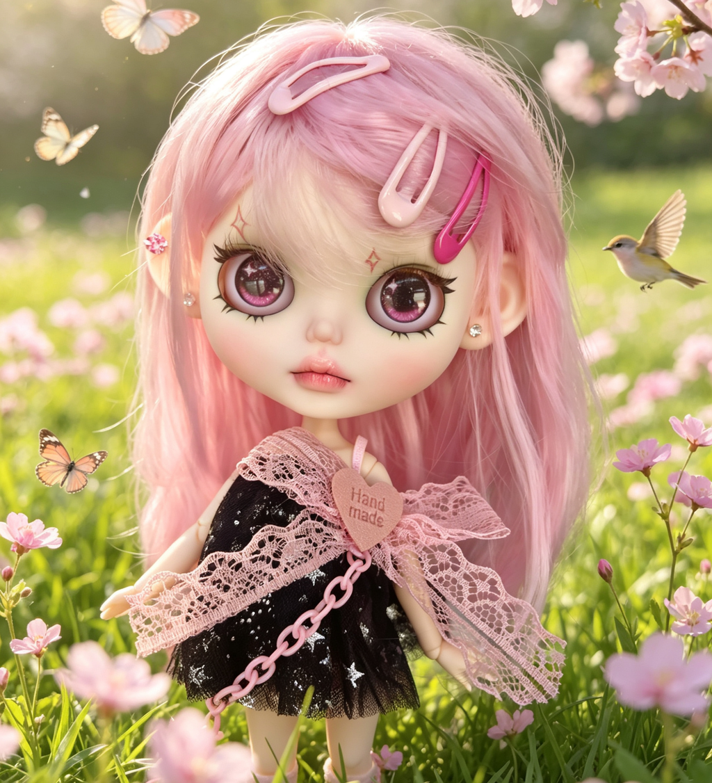 Custom Blythe Doll Handmade - Personalized Eyes/Outfit/Wig+Beaded Pull Cord
