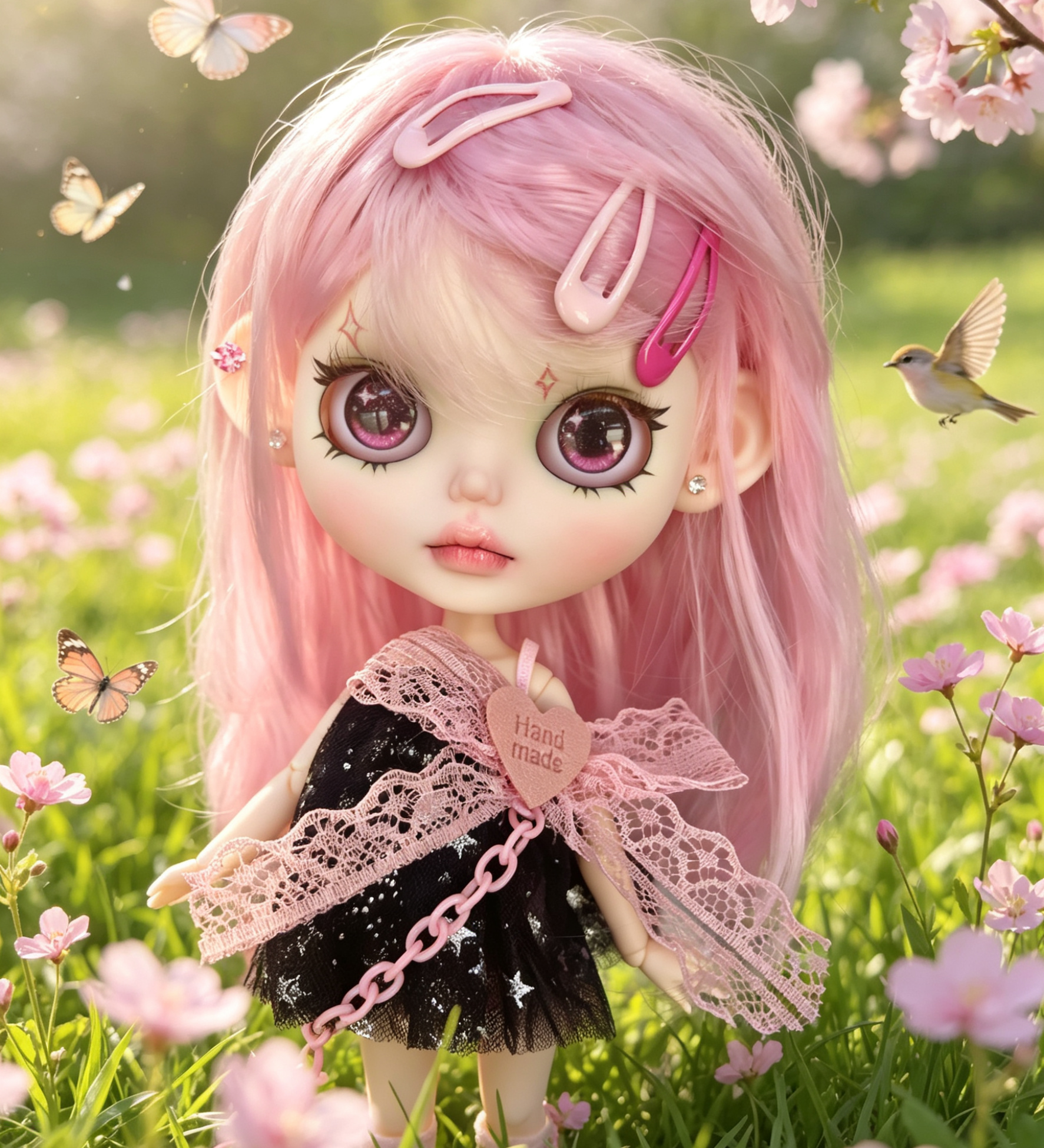 Custom Blythe Doll Handmade - Personalized Eyes/Outfit/Wig+Beaded Pull Cord