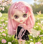Custom Blythe Doll Handgemacht - Personalisierte Augen/Outfit/Perücke + Perlenzugband
