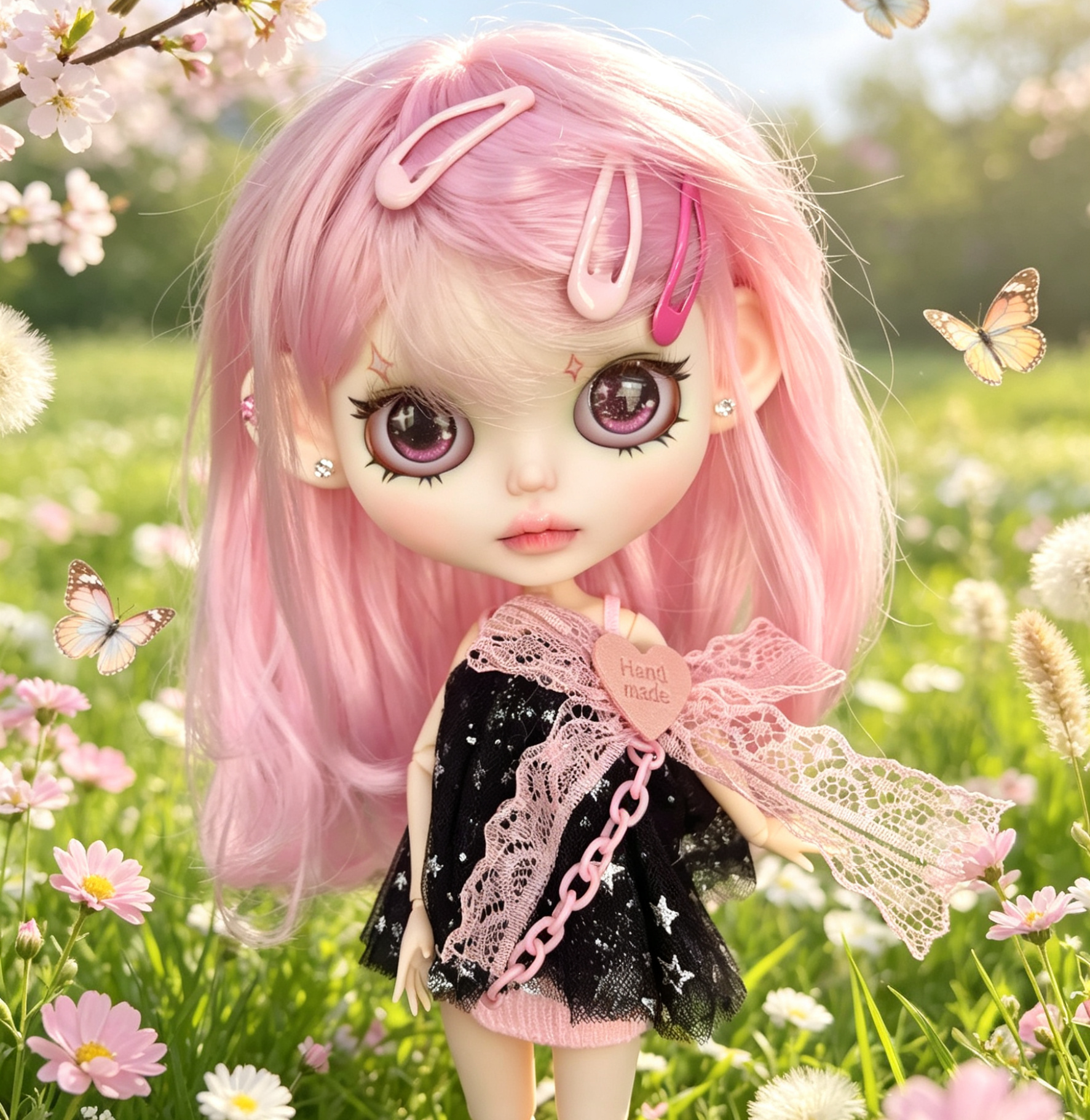 Custom Blythe Doll Handmade - Personalized Eyes/Outfit/Wig+Beaded Pull Cord