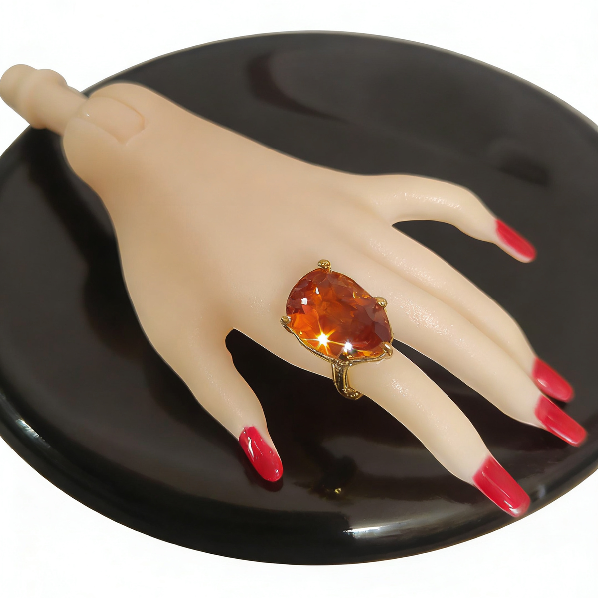 1/6 Doll Jewelry RING for Fashion Royalty Poppy Parker Integrity Toys.3x5 mm teardrop-cut cubic zirconia.