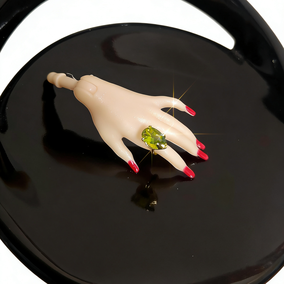 1/6 Doll Jewelry RING for Fashion Royalty Poppy Parker Integrity Toys.3x5 mm teardrop-cut cubic zirconia.
