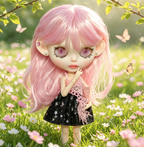 Custom Blythe Doll Handgemacht - Personalisierte Augen/Outfit/Perücke + Perlenzugband