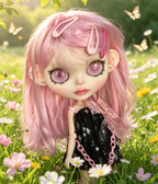 Custom Blythe Doll Handgemacht - Personalisierte Augen/Outfit/Perücke + Perlenzugband
