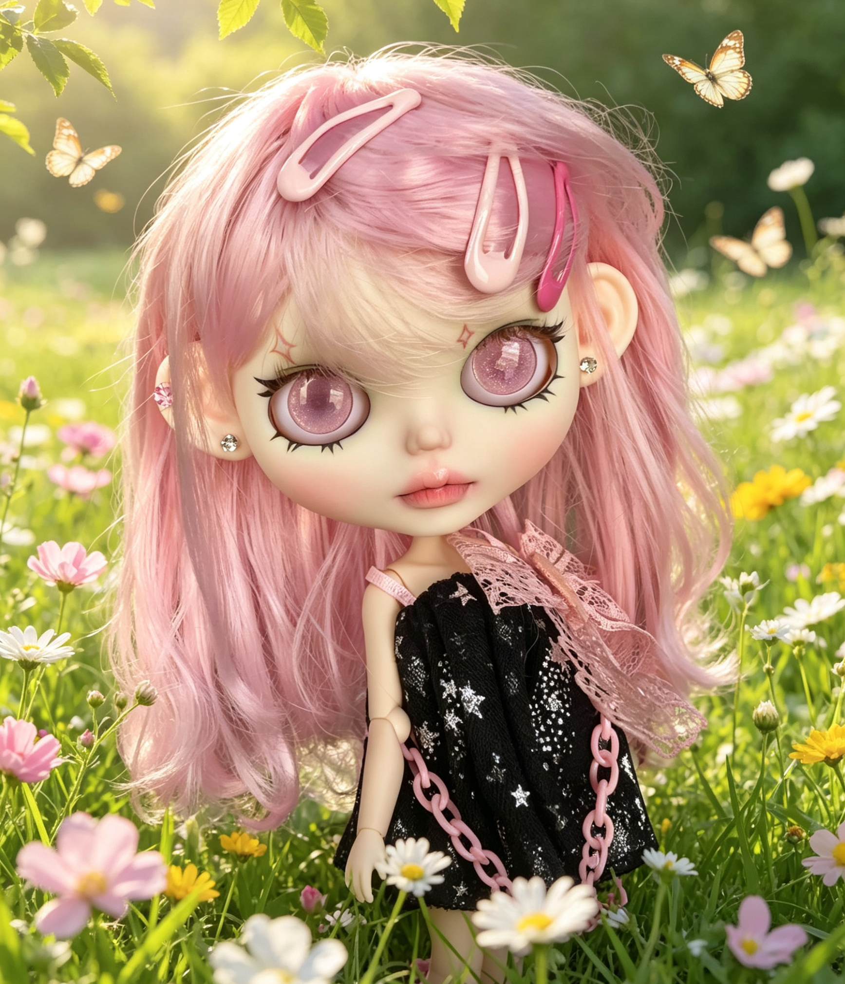 Custom Blythe Doll Handmade - Personalized Eyes/Outfit/Wig+Beaded Pull Cord