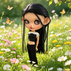Handmade Blythe Custom Doll - RBL Faceplate Repaint + Wig Outfit Set