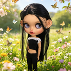 Handmade Blythe Custom Doll - RBL Faceplate Repaint + Wig Outfit Set