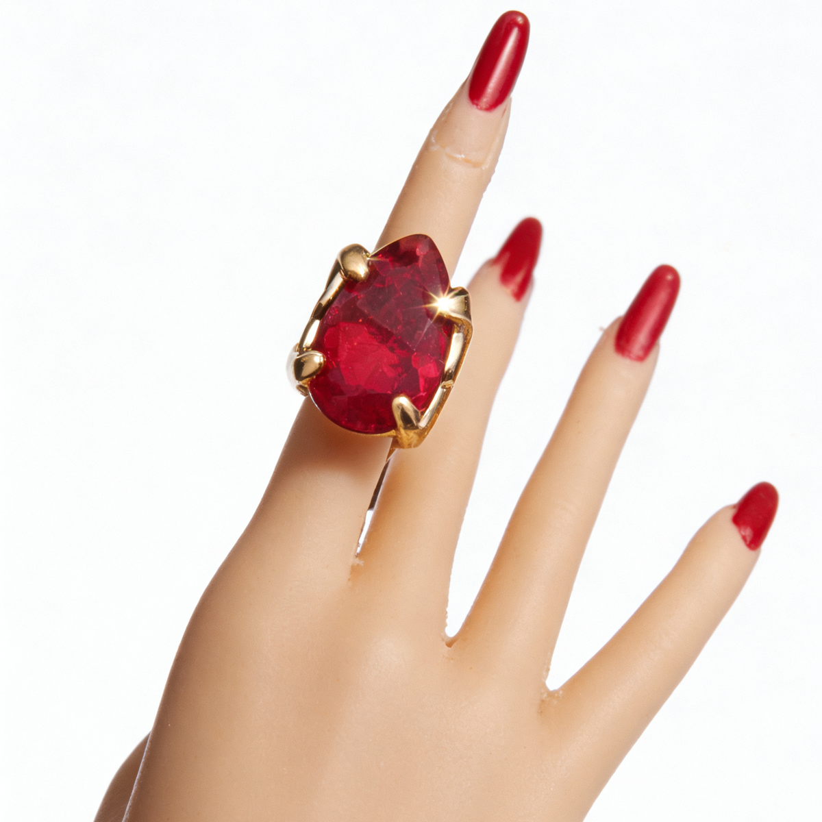 1/6 Doll Jewelry RING for Fashion Royalty Poppy Parker Integrity Toys.3x5 mm teardrop-cut cubic zirconia.