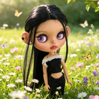Handmade Blythe Custom Doll - RBL Faceplate Repaint + Wig Outfit Set