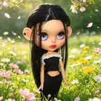 Handmade Blythe Custom Doll - RBL Faceplate Repaint + Wig Outfit Set