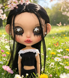 Handmade Blythe Custom Doll - RBL Faceplate Repaint + Wig Outfit Set