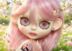 Custom Blythe Doll Handgemacht - Personalisierte Augen/Outfit/Perücke + Perlenzugband