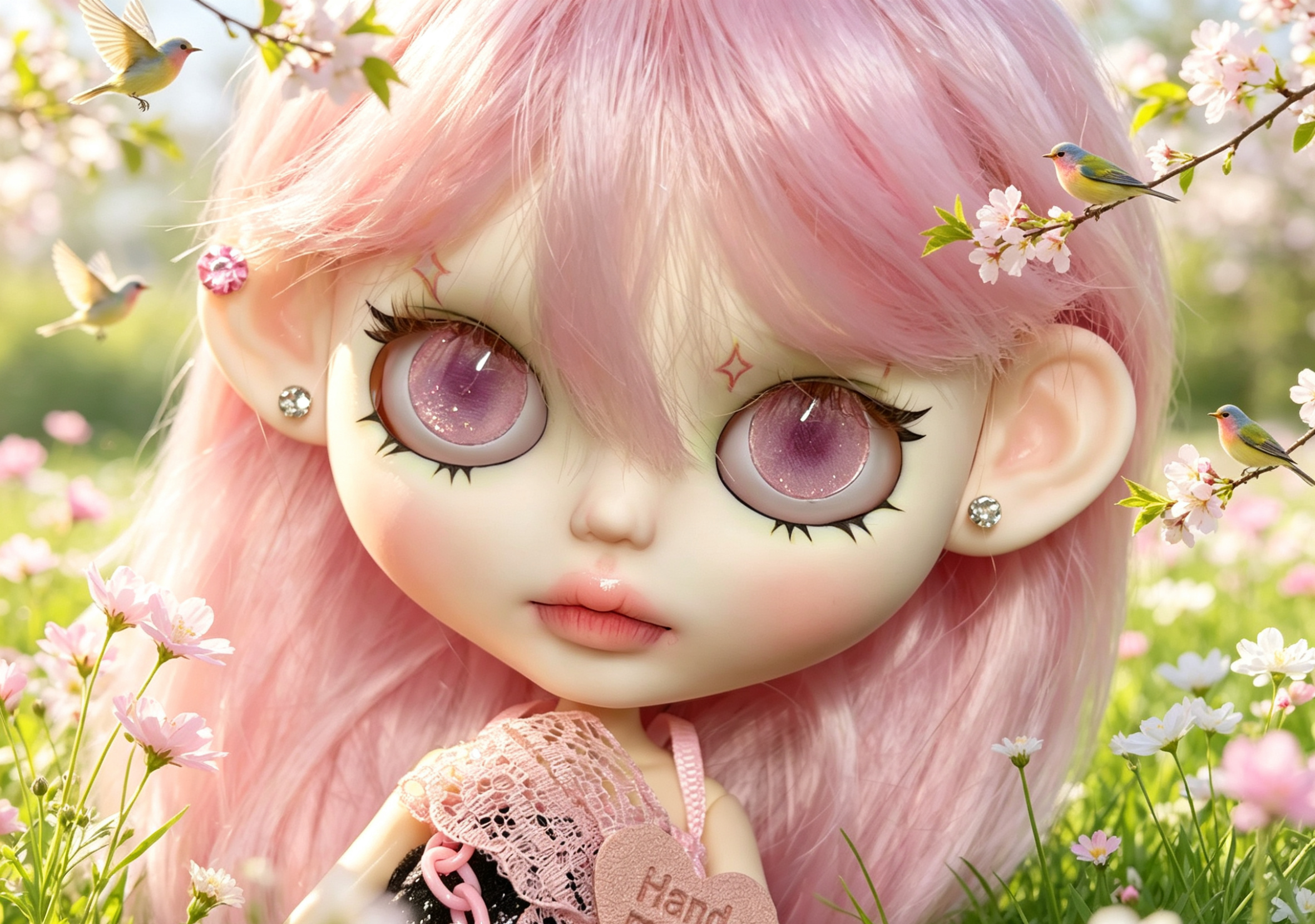Custom Blythe Doll Handmade - Personalized Eyes/Outfit/Wig+Beaded Pull Cord