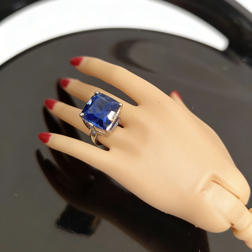 1/6 Doll Jewelry RING for Fashion Royalty Poppy Parker Integrity Toys.3mm square-cut cubic zirconia stone.