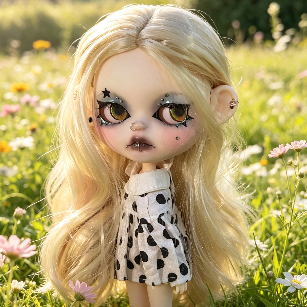 Blythe custom doll - hand painted face