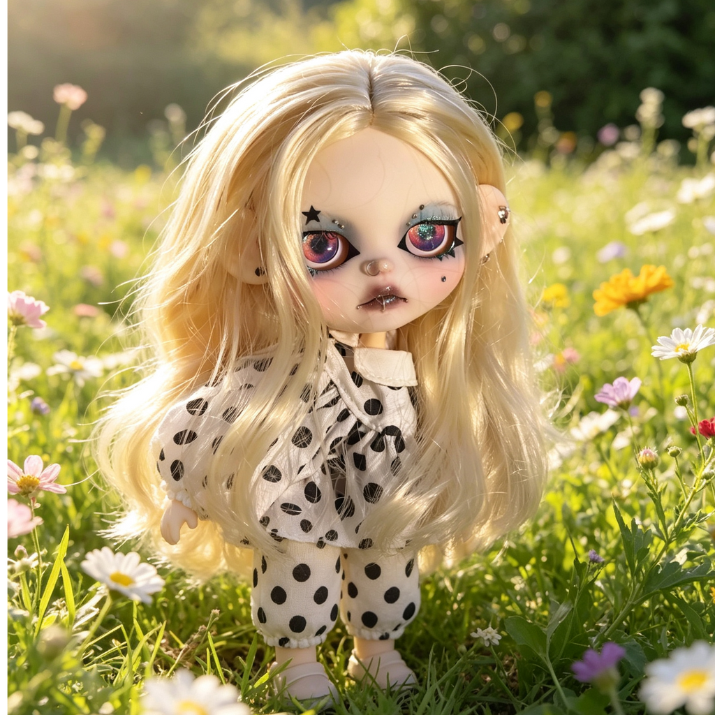 Blythe custom doll - hand painted face