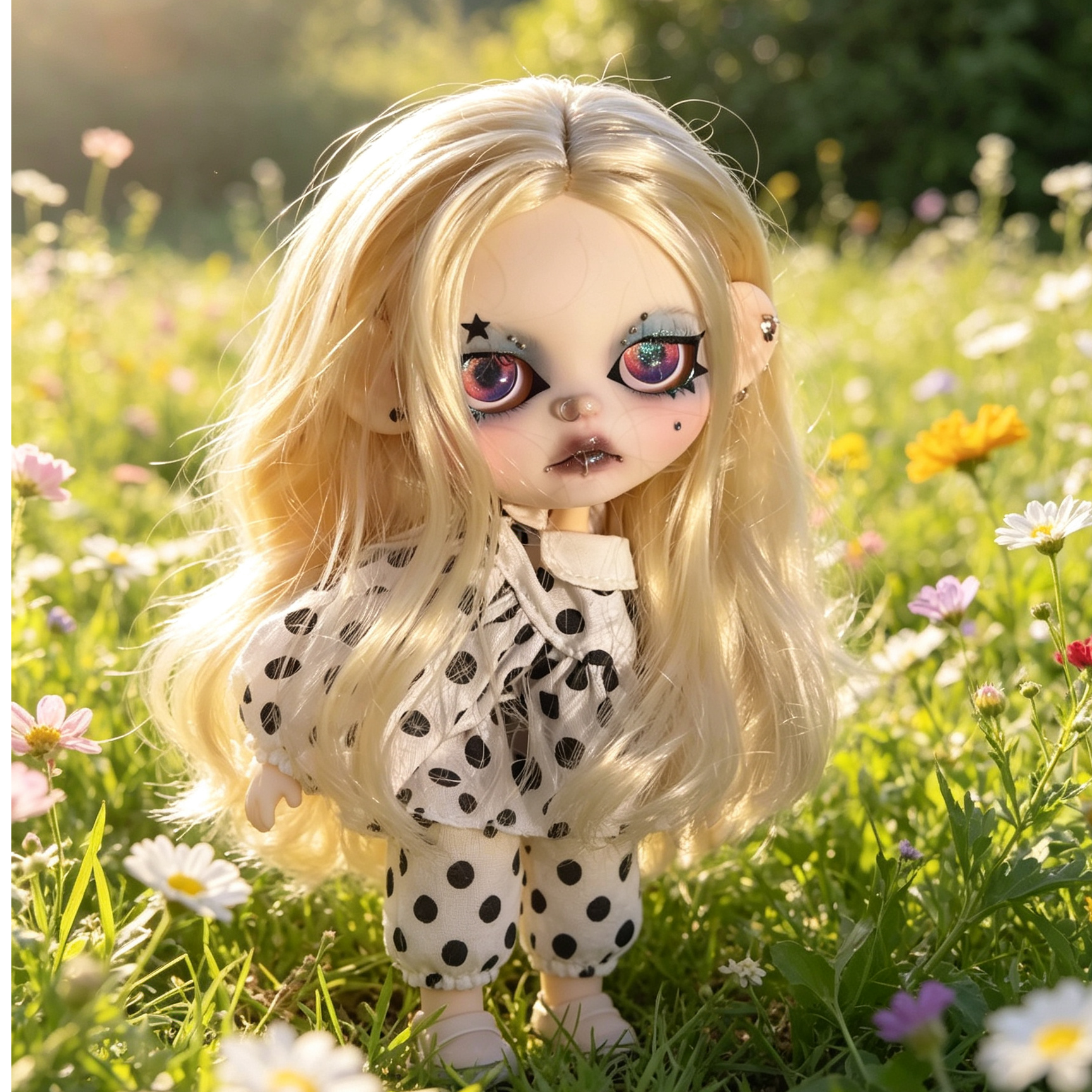 Blythe custom doll - hand painted face