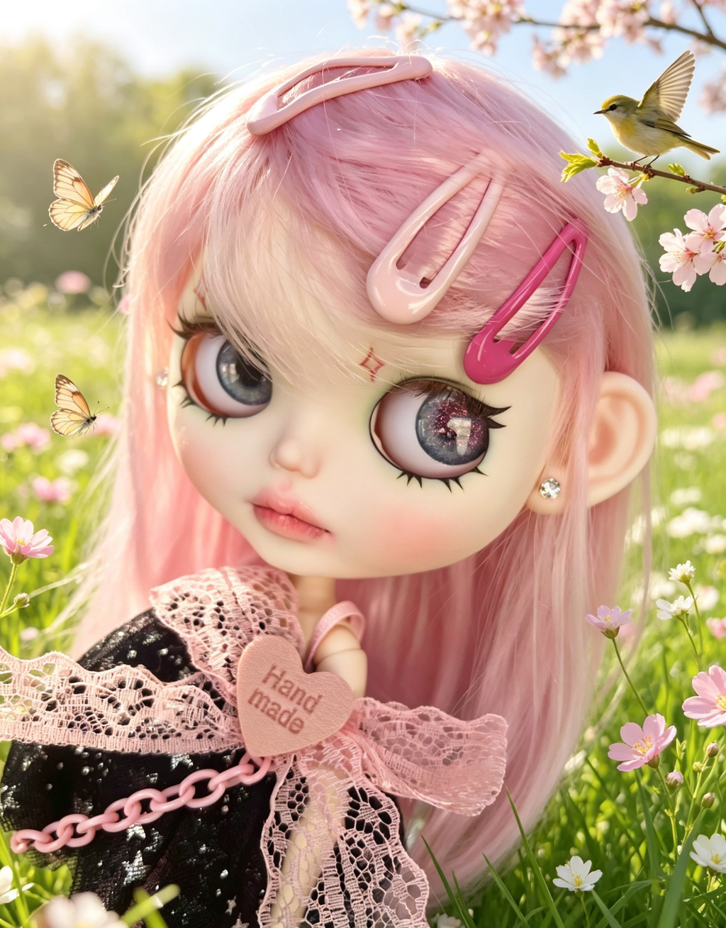 Custom Blythe Doll Handmade - Personalized Eyes/Outfit/Wig+Beaded Pull Cord
