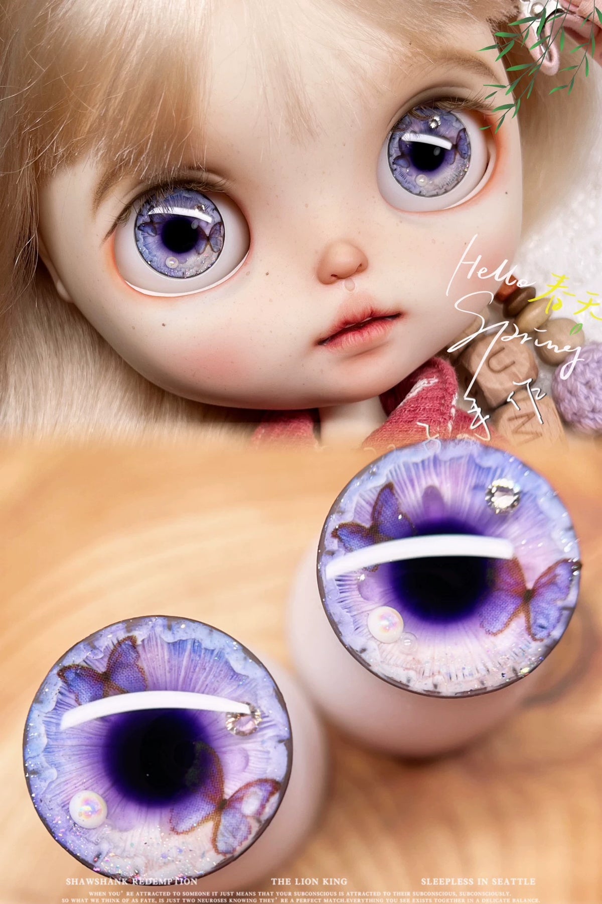 Handgemachte 3D Blythe-Puppenaugen - Farbpulver in Kristallklar
