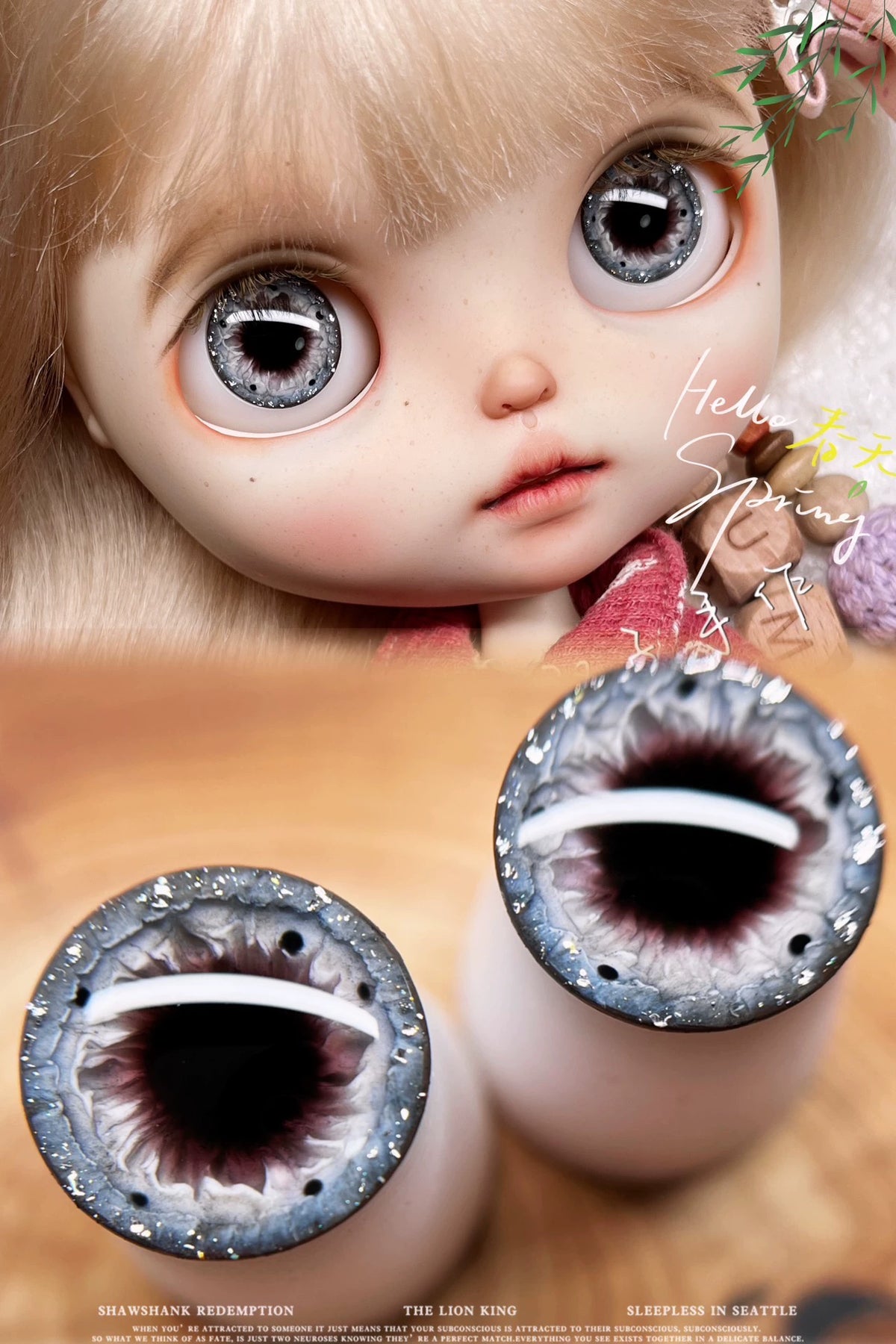 Handgemachte 3D Blythe-Puppenaugen - Farbpulver in Kristallklar