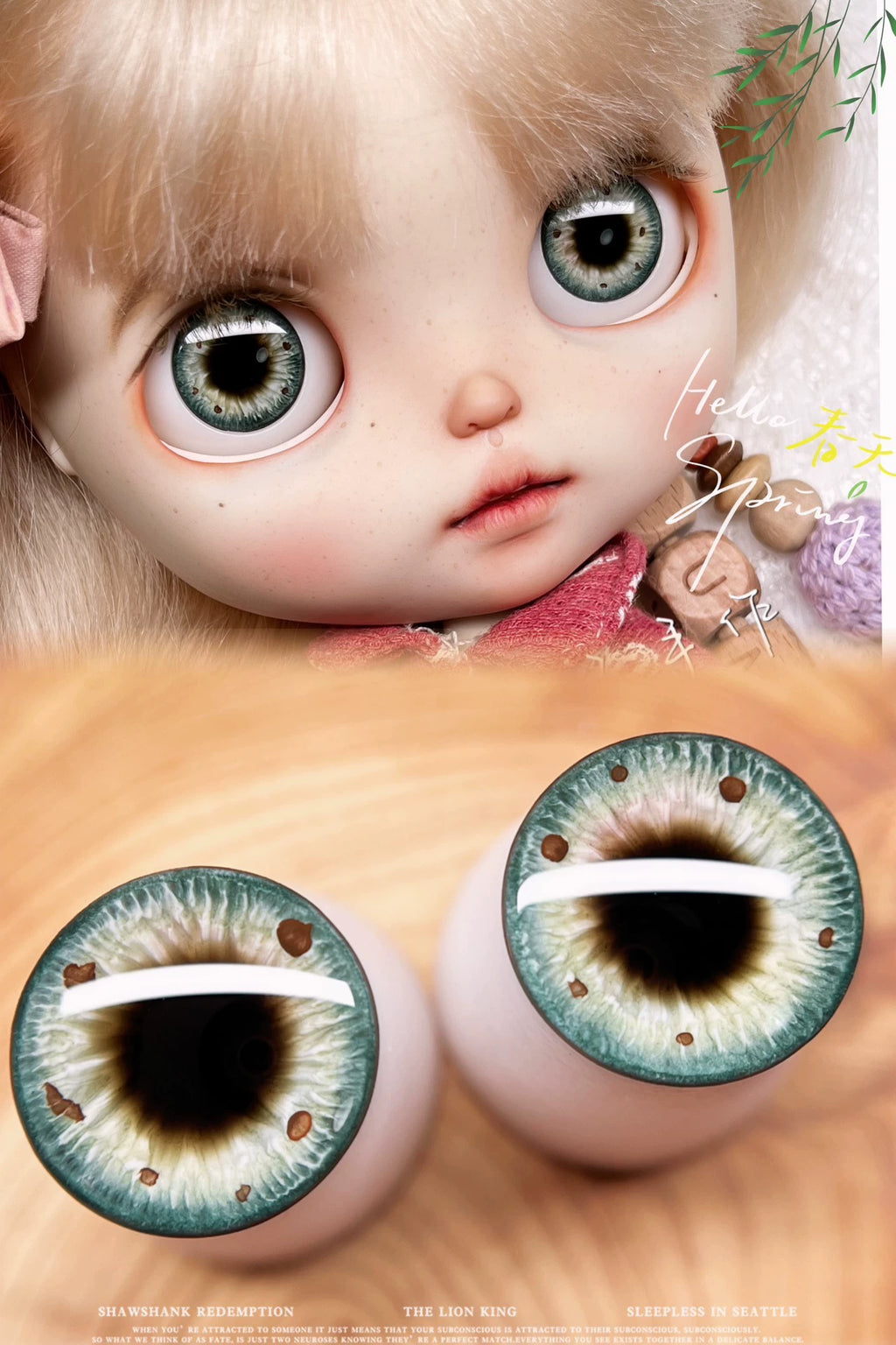 Handgemachte 3D Blythe-Puppenaugen - Farbpulver in Kristallklar