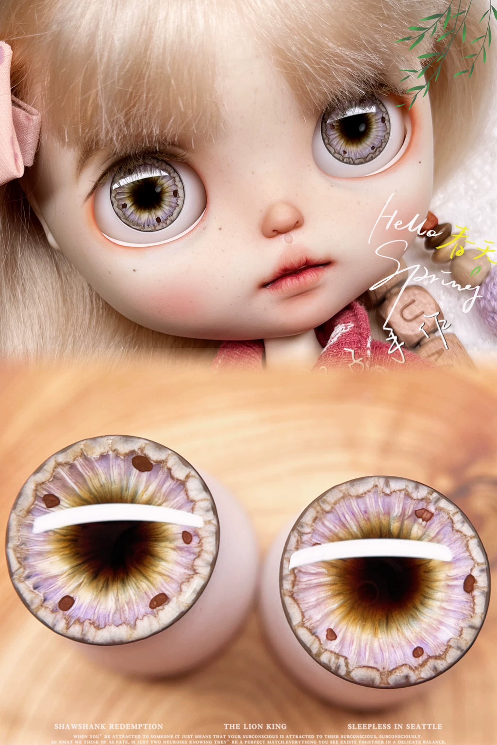 Handgemachte 3D Blythe-Puppenaugen - Farbpulver in Kristallklar