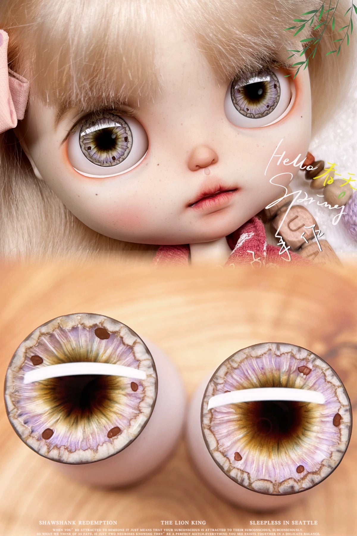 Handgemachte 3D Blythe-Puppenaugen - Farbpulver in Kristallklar