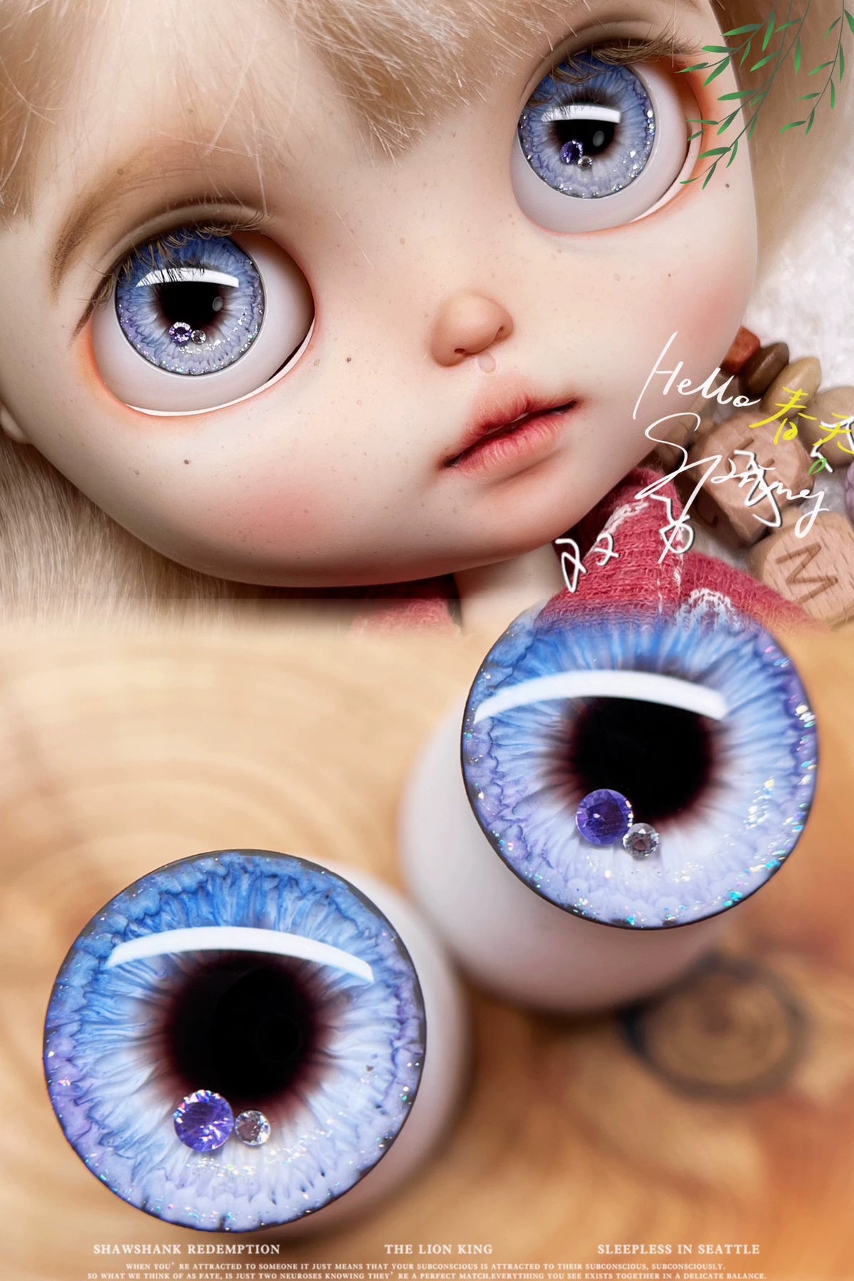 Handgemachte 3D Blythe-Puppenaugen - Farbpulver in Kristallklar